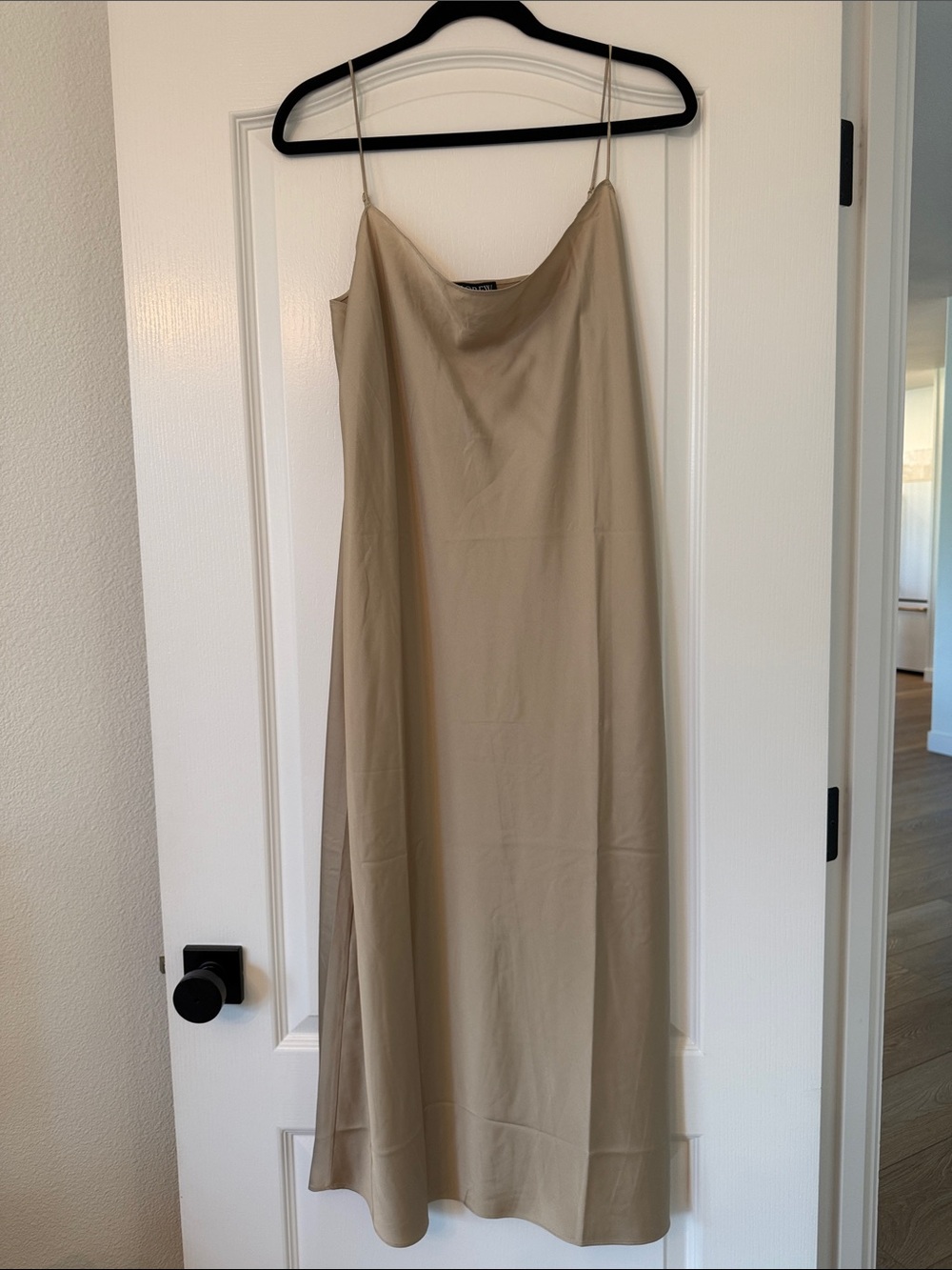 J Crew Gwyneth Satin Slip Dress in Taupe